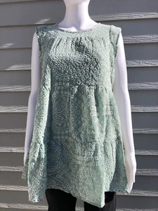 Crystal Doll NWOT Mint color elegant embroidered shift dress Lined Size XXS - Bild 1 von 15