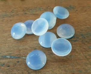♡Nr.C78 - 12 St. alte Glascabochons mondscheinblau 15 mm Neugablonz♡ - Picture 1 of 2