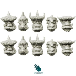 10 unidades Orcs Armoured Heads v.2 Spellcrow SPCB5126 - Imagen 1 de 3