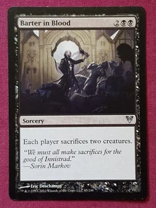 Magic The Gathering AVACYN RESTORED BARTER IN BLOOD black card MTG - Picture 1 of 2