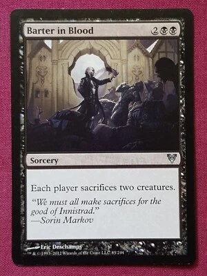 Magic The Gathering AVACYN RESTORED BARTER IN BLOOD black card MTG - Image 1 of 2