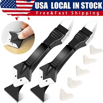 5in1 Silicone Scraper Caulking Grouting Sealant Finishing Clean Remover Tool Kit - Image 1 of 4
