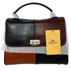 NEU! Patricia Nash Leder yoeky Oberteil Griff Schultertasche Colorblock - Bild 1 von 5