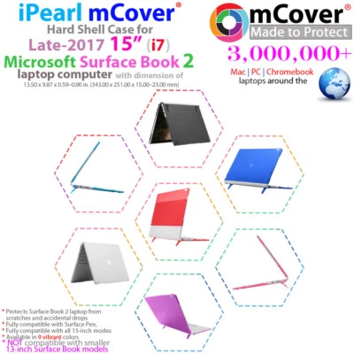 NEW mCover® Hard Shell Case for 15-inch Microsoft Surface Book 2 Notebook Laptop - Image 1 of 4