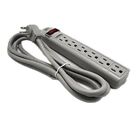 6 Ac Outlet 8Ft Extra Long Power Cord Power Electrical Wall Flat Type Plug Socke