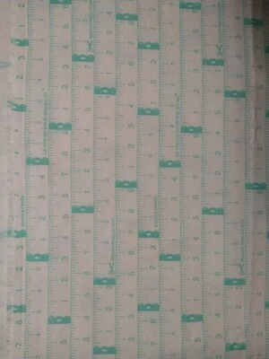 Little Snippets by Bonnie & Camille Moda Aqua Tape Measures Measure Twice 18x29 - Image 1 of 4