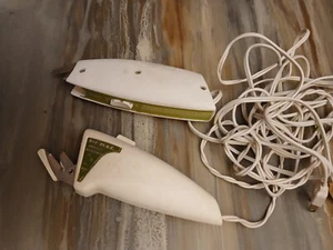 Vintage elektrische Stoffschere, 2 Paar, 2 Geschwindigkeiten Sears & Dural, funktioniert - Bild 1 von 7