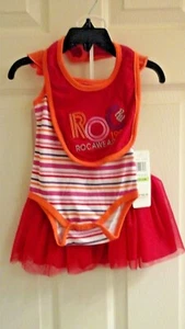 Rocawear Set Infantil Niñas 3/6 Meses, Tutú, Babero, Multicolor, 3 Piezas Nuevo con Etiquetas $42 - Imagen 1 de 4