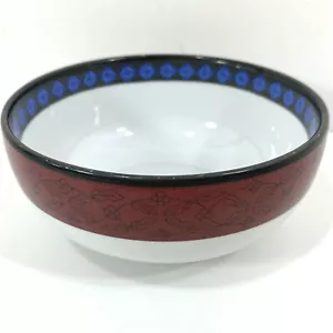 Dansk RUBIN BLUMEN Müsli Obstschale 5" Steppdecken Rubinrand schwarz blauer Rand - Bild 1 von 10