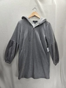 NWT Laundry by Shelli Segal Neiman Marcus Gray Sweat Shirt Hooded $59 Dress Sz-S - Picture 1 of 9