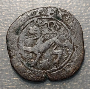 SPAIN LA CORUÑA FERDINAND & ISABELA CATHOLIC KINGS 2 MARAVEDIS ND (1474-1504) - Picture 1 of 2