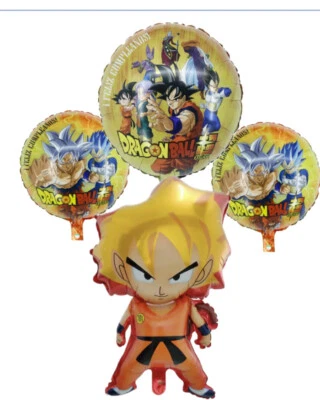 4 pc DRAGON BALL Z SUPER BIG 29'' Party Birthday GOKU HERO Helium Balloon USA - Image 1 of 4