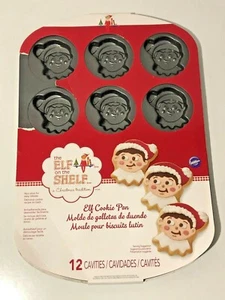 Elf Cookie Pan Wilton Non Stick 12 Cavities Santa Christmas Party Heavy Cute - Picture 1 of 2