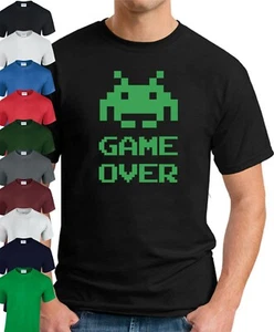 CAMISETA GAME OVER > Divertido Eslogan Novedad Para Hombres Geek Regalo Juegos Invasores Espaciales - Imagen 1 de 21