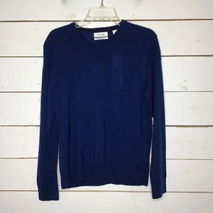 Nuevo Suéter Calvin Klein Cuello en V Azul Buggiano Para Hombre Grande (muy delgado) - Imagen 1 de 7