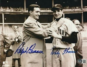 RALPH BRANCA & BOBBY THOMSON Signed 8x10 PHOTO w/ Beckett COA (BAS) - Picture 1 of 1