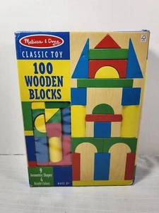 NIB Melissa & Doug Classic Toy Wooden Building Blocks Set 100 Blocks Sealed Box - Picture 1 of 10