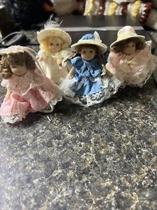 Cameo Kids Collection Porcelain Mini Southern Belles- Lot Of 4 ~￼ Poseable Dolls - Picture 1 of 21
