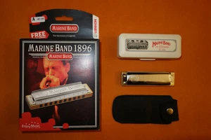 new HOHNER MARINE BAND HARMONICA Classic Key Am natural minor w/ case & gigbag - Picture 1 of 8