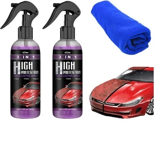 2X 3-in-1 Car Coating Spray 100ML Quick Wax Polish High Protection Cleaner - Picture 1 of 5