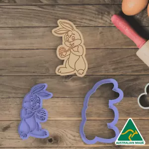 Bunny Painting Egg Cookie Cutter And Embosser Stamp - Picture 1 of 4
