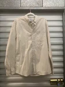 Camicia uomo Topman beige manica lunga con bottoni XLarge nuova con etichetta - Foto 1 di 13