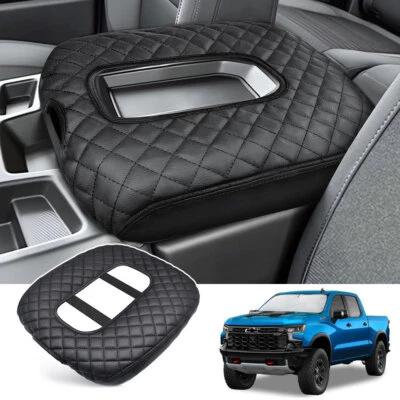 Leather For 2019-2025 GMC Sierra 1500 2500HD Jump Seat Console Armrest Cover Pad - Image 1 of 4