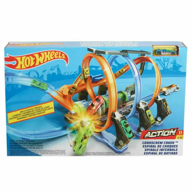 Hot Wheels FTB65 Corkscrew Crash Connectable Track Set