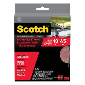 Scotch Extreme Fasteners, 1 in. x 10 ft., Clear, 1 Set/Pack - Picture 1 of 11