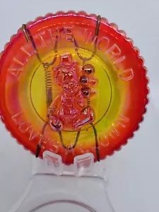 Mini piatto Mosser vintage TUTTO IL MONDO AMA UN CLOWN Amberina - Foto 1 di 5