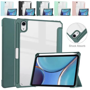 For Apple iPad mini 6 8.3 in 2021 Clear Smart Case Stand Protective Tablet Cover - Picture 1 of 17