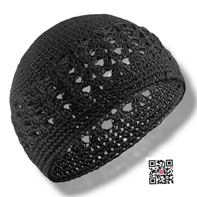 Gorro “Black Crochet” Gorra Sombrero Quimio Unisex Calavera Cúpula-Tostadora Foto 1 de 4