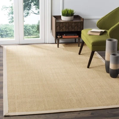 Natural Fiber Collection Accent Rug - 4' x 6', Maize & Wheat, Border Sisal De... - Image 1 of 4