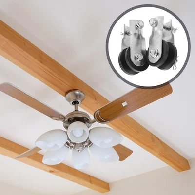  2pcs Ceiling Fan Mounting Bracket Tool Iron Rubber Support Bracket Compatible - Image 1 of 4