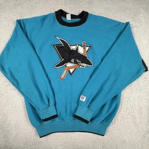 Vintage San Jose Sharks Sweater Herren XL Teal Fleecepullover USA NHL Hockey 90s - Bild 1 von 19