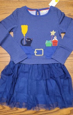 Mini vestido de tule Boden Halloween novo com etiquetas - bruxa azul estibordo. Tamanho 8-9. - Imagem 1 de 4