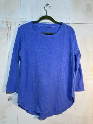 Fresh Produce 女式 Periwinkle 重量级 3/4 袖棉质上衣,尺寸 S/Med — 第 1/4 张图片