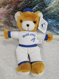 Vtg MLB Toronto Blue Jays Stuffed Brown 9" Teddy Bear Plush Play-By-Play W/Tags - Picture 1 of 11
