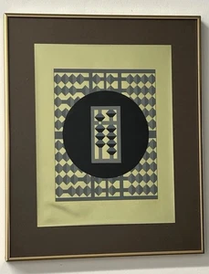 Yoshio Sekine Abacus Serie Serigrafie handsigniert japanische Folie - Bild 1 von 10