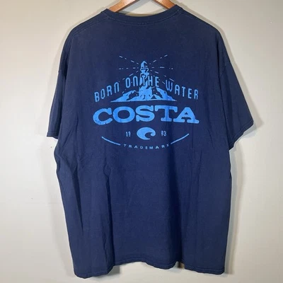 Costa Del Mar T-shirt Men’s XXL 2XL Blue And Light Blue Beachy Short Sleeve - Image 1 of 4