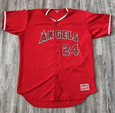 Camiseta deportiva vintage Rawlings California Angels auténtica emitida/usada por el juego talla 48 Foto 1 de 4