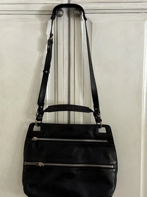 Bolso de Mano Bandolera Il Bisonte Cuero 2 Vías Negro - Genuino Foto 1 de 4