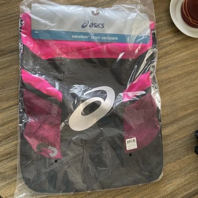 MOCHILA ASICS SANCTION CINCH ROSA BRILLO TALLA ÚNICA *NUEVA CON ETIQUETAS* Nueva Foto 1 de 4