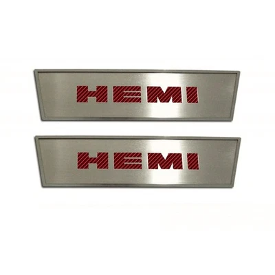 Insignias de puerta blancas CF 'HEMI' incrustaciones para Dodge Challenger 2008-2014 [cepillado] Foto 1 de 4