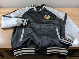 Bucees Athletic Black White Zip Up Jacket Size Large Spell Out - Picture 1 of 7