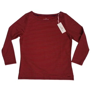 Vineyard Vines Women's Size M Sankaty Simple Boatneck Striped T-Shirt Top New - Picture 1 of 15
