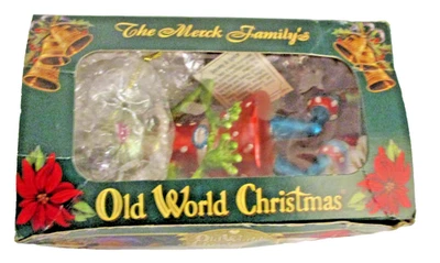Adorno de rana de Navidad del Viejo Mundo de la familia Merck en caja original (SKU# 2822) Foto 1 de 4