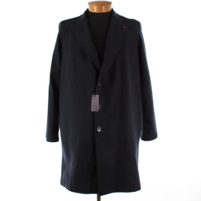 Abrigo Isaia Nuevo con Etiquetas 100% Cachemira Talla 50R (Mediano EE. UU.) en Azul Sólido Foto 1 de 4