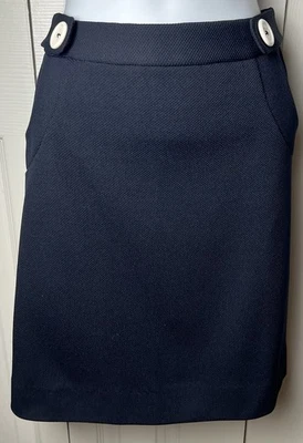 Falda ETCETERA Línea A Botones Negros Texturizados Mini Bolsillos Talla 4 Foto 1 de 4