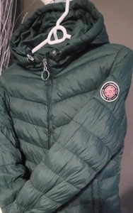 Madden NYC Hooded Bomber Puffer Jacket Junior Women Size Medium - Picture 1 of 7